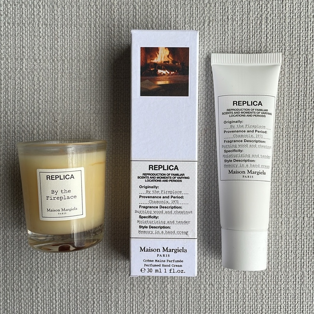 Maison Margiela Replica By The Fireplace bundle - hand cream and mini candle